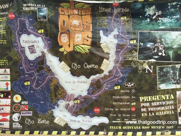 Mapa do Cenote Dos Ojos