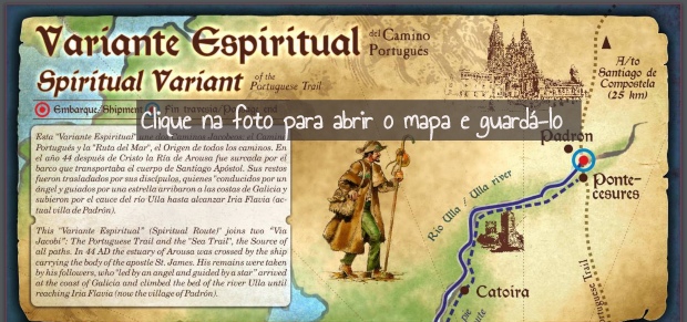 Variante Espiritual do Caminho Português: mapa da variante